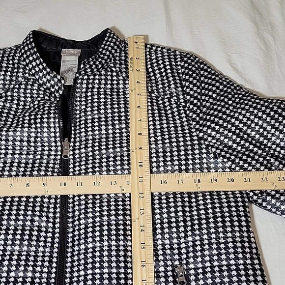 Chico's Zenergy Reversible Houndstooth Puffer Jacket Women's 2P Petite Large - Picture 10 of 13